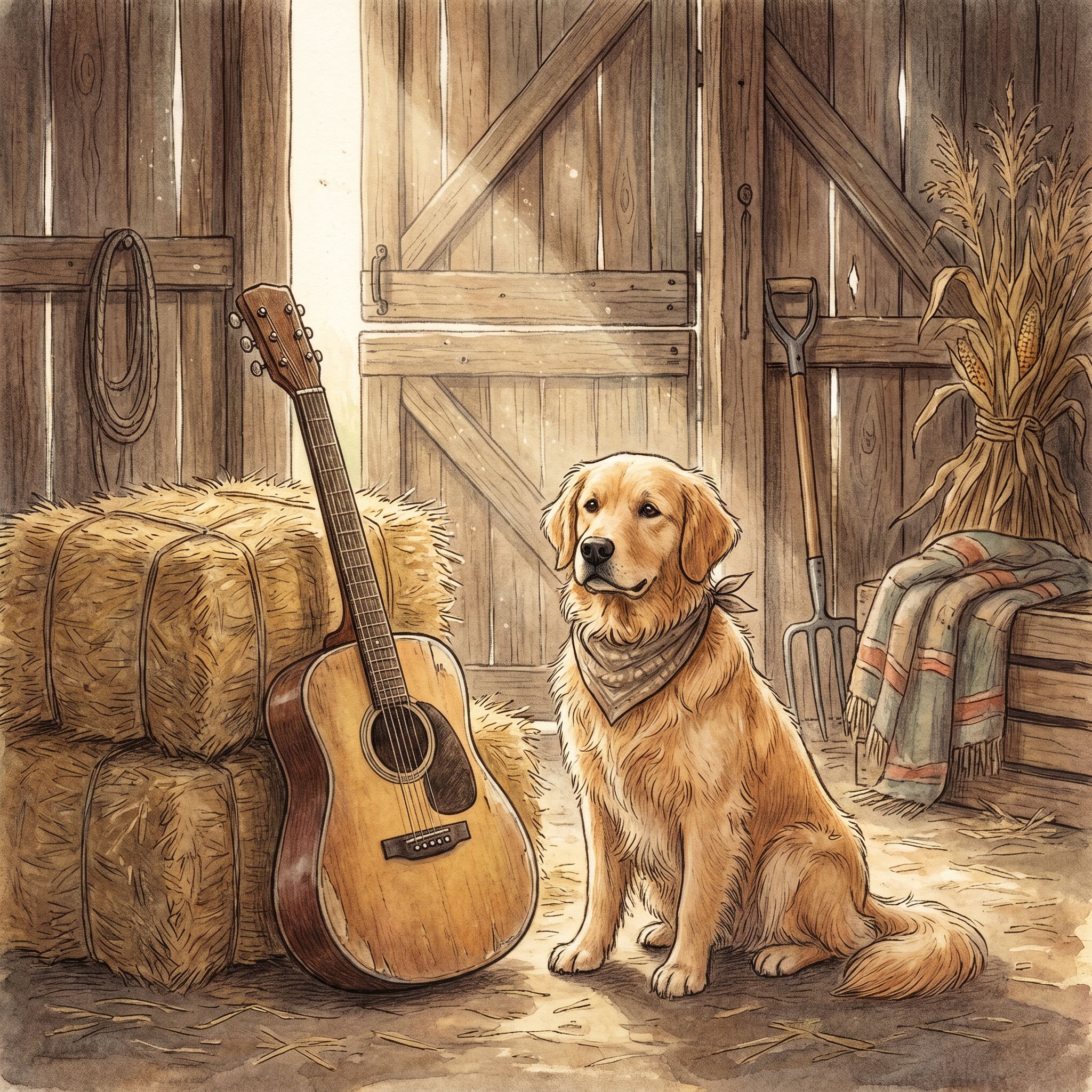 Dogs and country music: a timeless pairing.